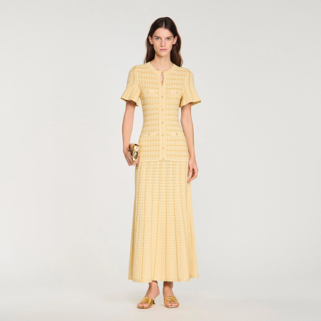 Robe longue maille strassée