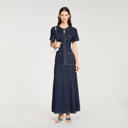 Robe longue maille strassée