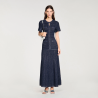 Robe longue maille strassée